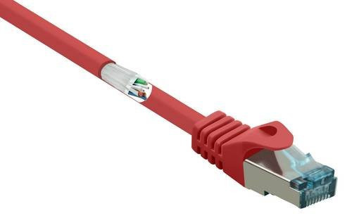 Renkforce RF-5043972 RJ45 Patchkabel CAT 6a S/FTP Ethernet/LAN, Farbe: Rot, Länge: 1,00 m - Bild 1