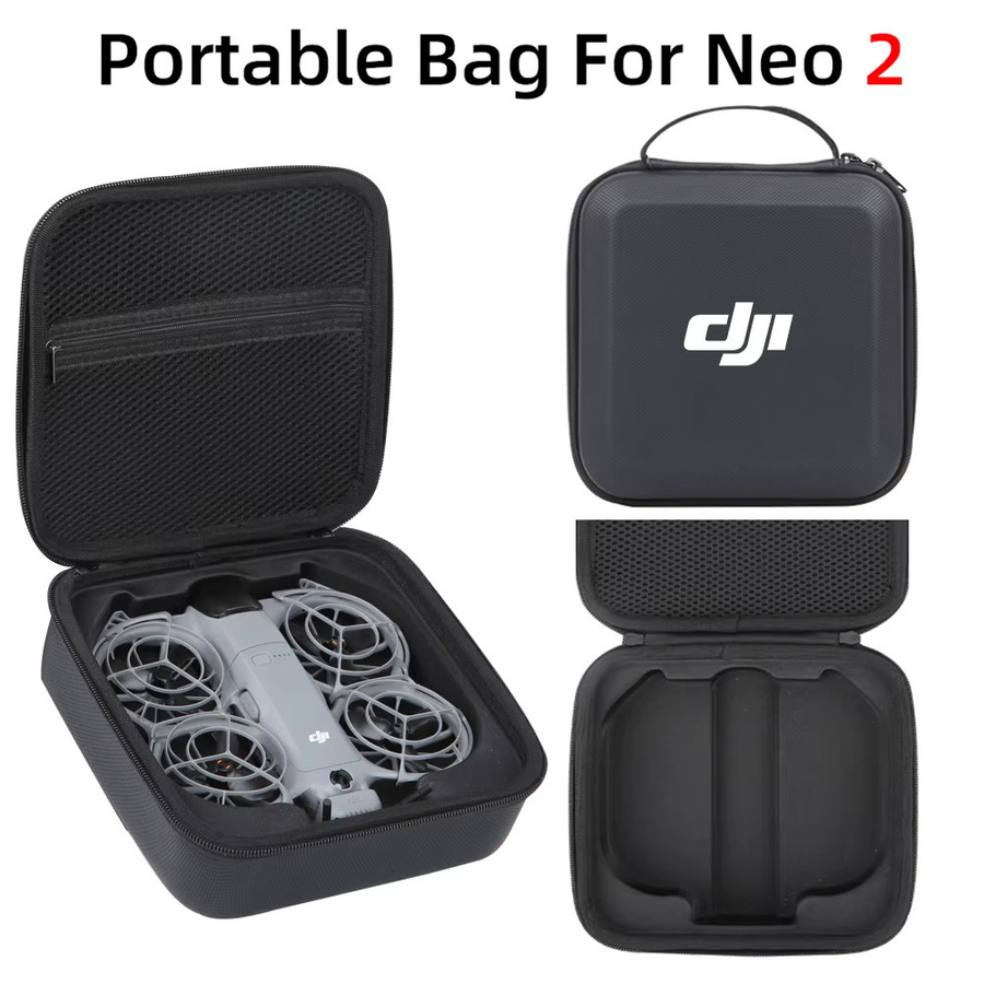 Stoßfeste Tragetasche für DJI Neo 2 Drohne und Fernbedienung in Grau - Bild 2