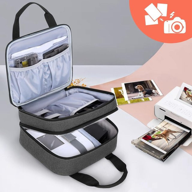Andoer Fotodrucker-Tasche aus Polyester in Grau mit stabilen Griffen und abnehmbarer Trennwand - Bild 1