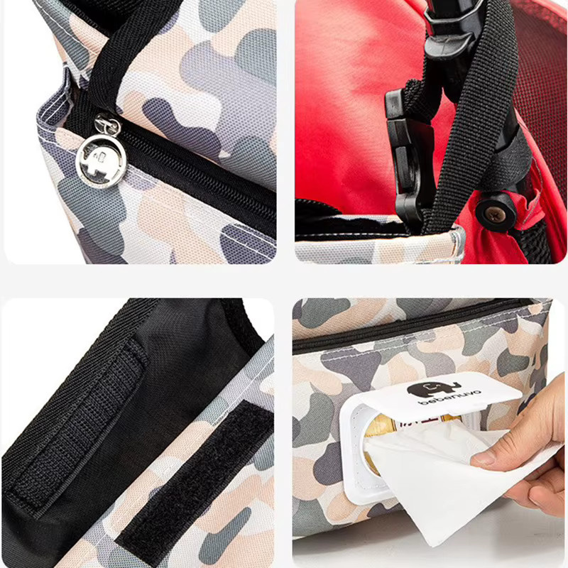Organizer Tasche für Kinderwagen als Windeltasche und Aufbewahrungsbox in Grau und Mehrfarbig - Bild 4