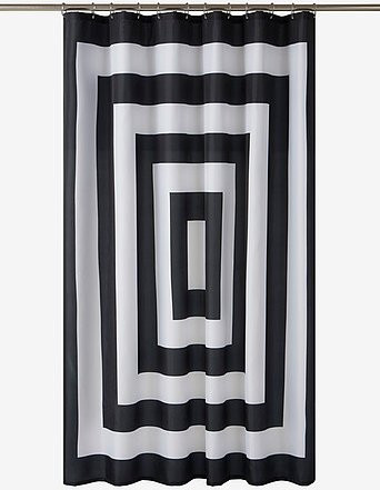 Jotex Duschvorhang WILLIAM in Schwarz, wasserdicht und modern mit Grafikdesign, B/H: 180 x 200 cm - Bild 1