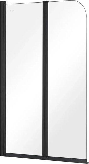 KOLMAN Wannenaufsatz 2-teilig aus ESG-Glas in Schwarz und Transparent, B/H: 90 x 140 cm - Bild 1