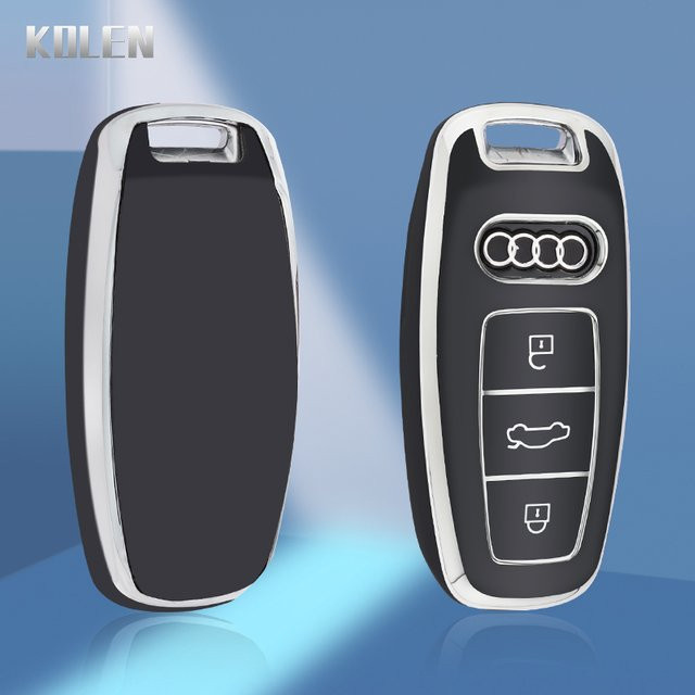 KOLEN TPU Schlüsselgehäuse Schutzhülle mit Anhänger für Audi A6 A7 A8 E-Tron C8 D5 Q7 Q8 - Bild 1
