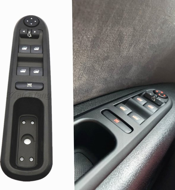 Malcayang Elektrischer Fensterheber-Schalter Bedienfeld 6554.ER 96468704XT in Schwarz für Peugeot 407 SW 2004-2010 - Bild 1