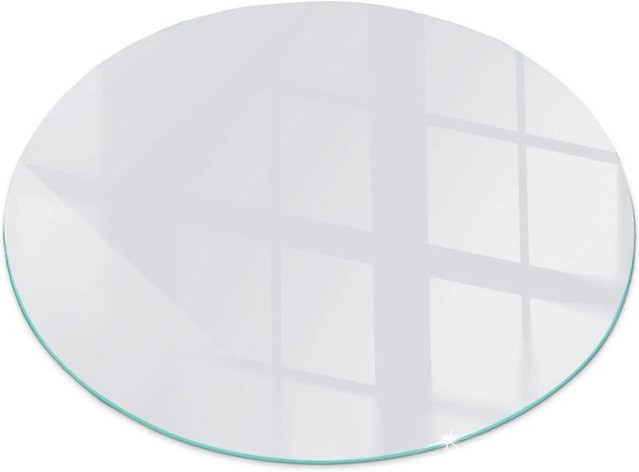 Tulup Runde Funkenschutzplatte aus Glas für Kamin und Öfen, Weiß, Durchmesser: 50 cm - Bild 1