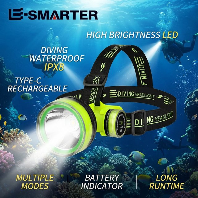 ESMARTER LED Taucherlampe wiederaufladbar und wasserdicht für professionelle Unterwasseranwendungen - Bild 1