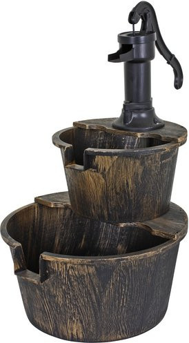 GARDEN PLEASURE Dekobrunnen Thalasso mit Quellsteinen aus Kunststoff in Braun, B/T/H: 47,0 x 47,0 x 68,0 cm - Bild 1