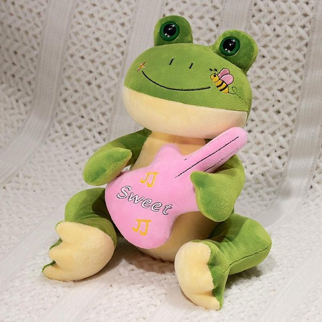 Yiran Health & Beauty Kawaii Musikalische Frosch Plüschtier, Grün - Bild 1