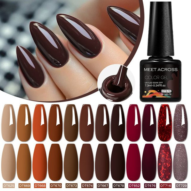 MEET ACROSS Gel-Nagellack, Kaffeebraun, glänzend - Bild 1