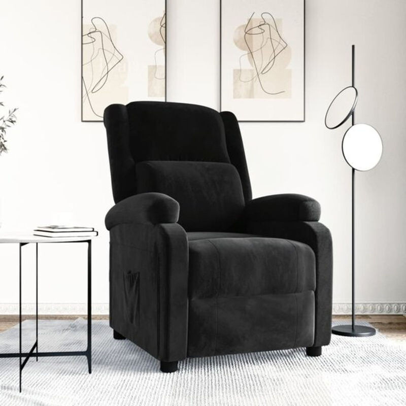 Relaxsessel aus Samt und Metall in Schwarz von vidaxl - Bild 1