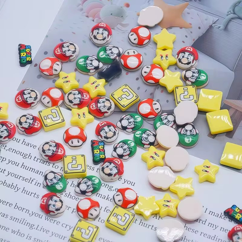 Bandai Charms, Super Mario, Harz, Bunt, Set - Bild 2