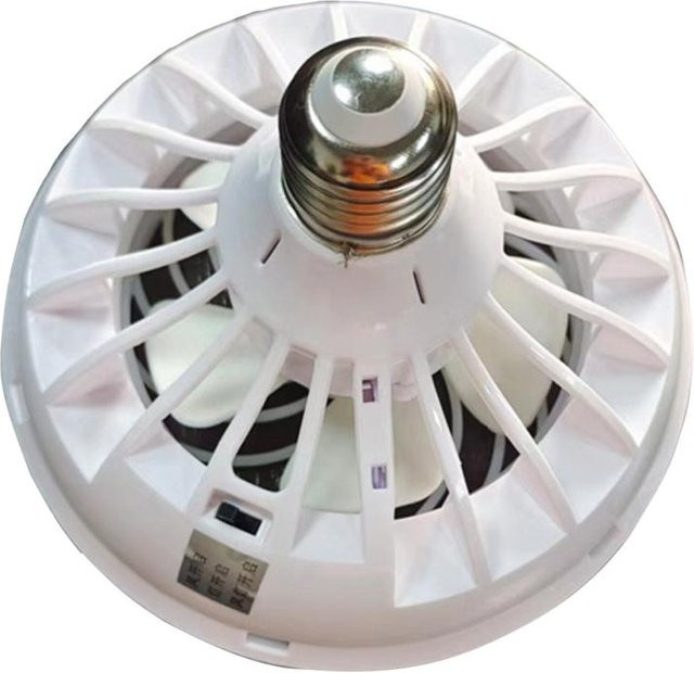 Binchi Lighting Appliances LED-Lichtventilator mit E27 Konvertersockel in Weiß für Schlafzimmer, Küche und Badezimmer - Bild 1