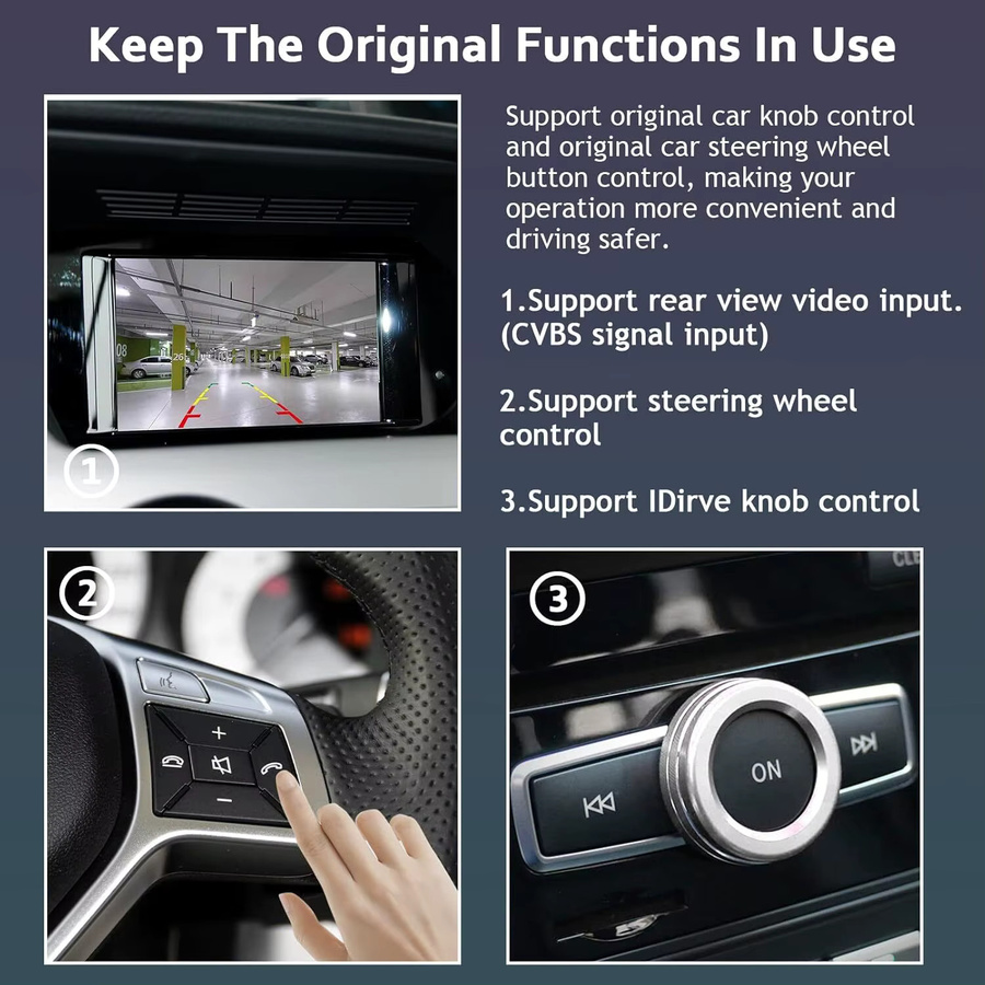 AUTOABC Drahtloses CarPlay und Android Auto Interface für Mercedes Benz NTG 4.5 System (2011–2015) A B C E Klasse GLA CLA GLK SLK CLS in Schwarz - Bild 5