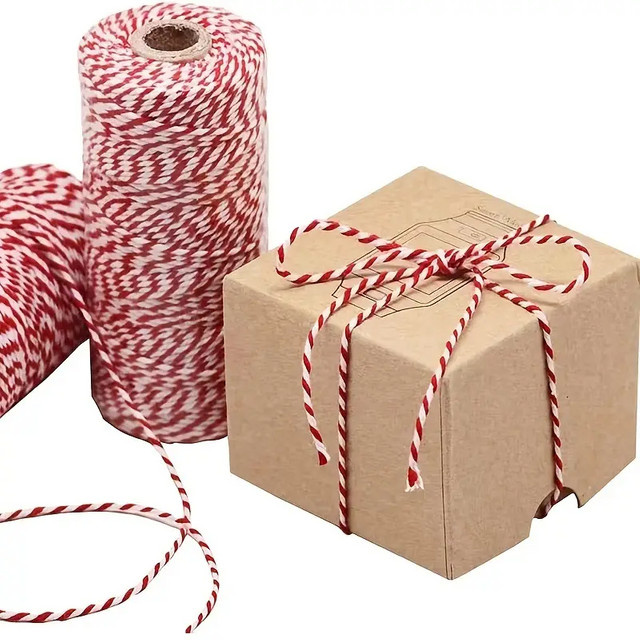 Rote Bäckerschnur aus Baumwolle, 100 m Rolle für DIY-Bastelverpackungen und Heimdekoration - Bild 1