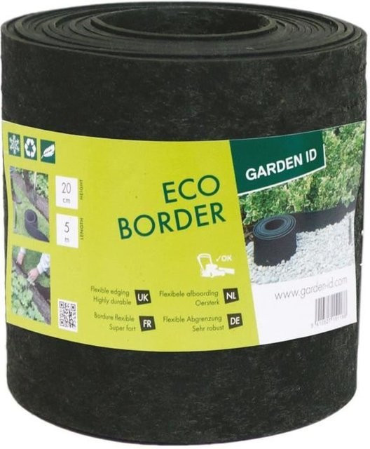 GARDEN ID Eco Border Gartenbegrenzung aus recyceltem Gummi für Beete, Wege und Rasenkanten, Länge: 5 m, Höhe: 20 cm - Bild 1