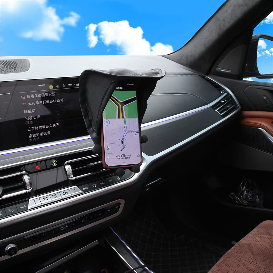 Vertikaler Auto-Handy-Sonnenschutz für das Armaturenbrett zur Hitzevorbeugung und als Blendschutz in Schwarz oder Silber - Bild 3