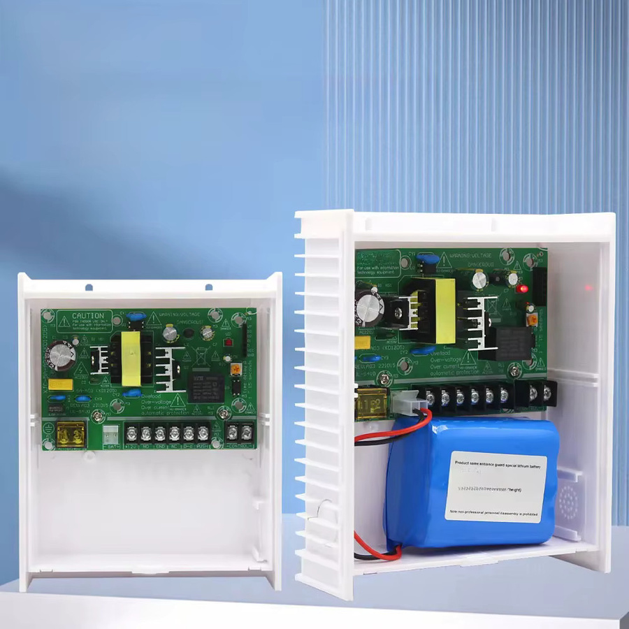 Asia-Teco Netzteil mit Backup-Batterieschnittstelle für RFID-Karten-Zutrittskontrollsysteme, 12V, Weiß - Bild 2