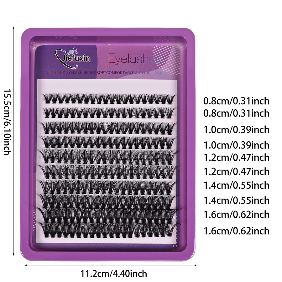 JIEFUXIN Wimperncluster, 8–16 mm, 200 Stück - Bild 4