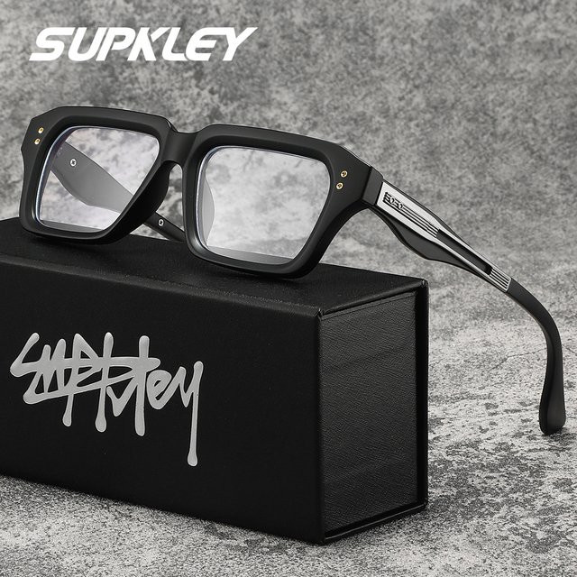 SUPKLEY Korrektionsbrille, Unisex, Vollrand, Square, transparent, black, Blaulichtfilter - Bild 1