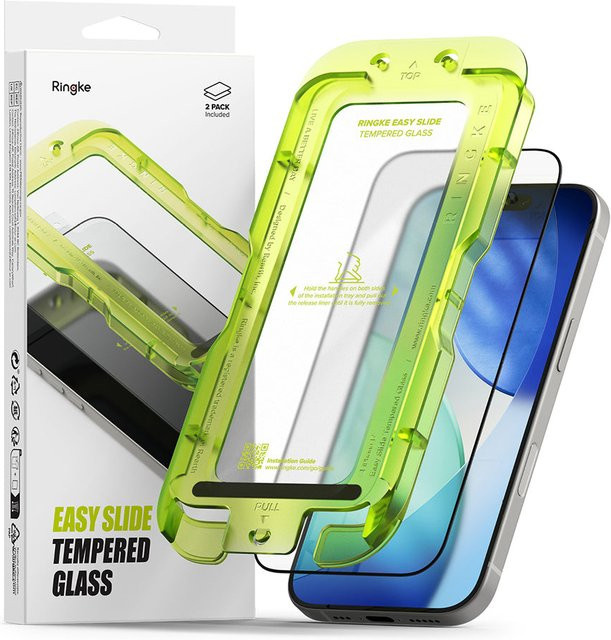 Ringke Easy Slide Displayschutzfolie aus gehärtetem Glas für Apple iPhone 17 Air, transparent, 2er Set - Bild 1