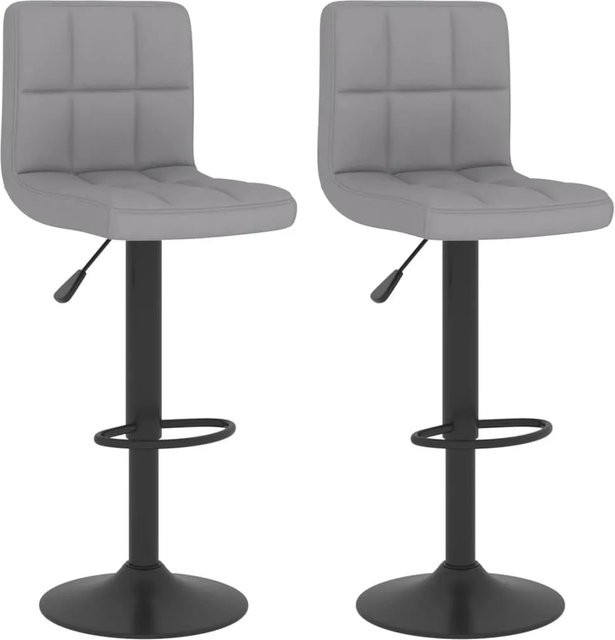 vidaXL Barhocker 2er Set Hellgrau Stoff mit 360 Grad Drehsitz - Bild 1