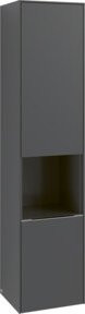 Villeroy & Boch Hochschrank Subway 3.0 in Grau Hochglanz mit Glastüren und Flaschenregal, B/T/H: 40 x 36,2 x 171 cm - Bild 1