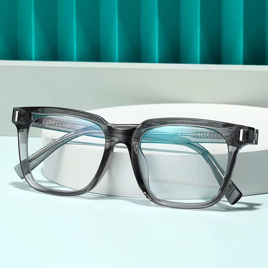 Kachawoo Anti-Blaulicht-Brille, Vollrand, quadratisch, Unisex, transparent, grau - Bild 2