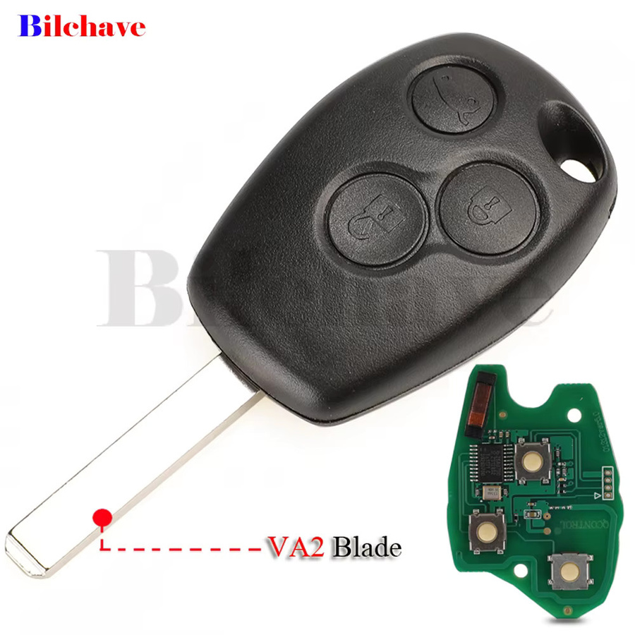 Jingyuqin Autoschlüssel Fernbedienung mit 3 Tasten und 433MHz PCF7946/7947/7952E Chip für Renault Trafic Vivaro Primastar Movano Dacia Smart in Schwarz - Bild 4