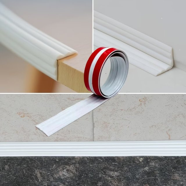 Selbstklebender Wandkantenschutz für Innen- und Außenecken in Schwarz, 1/3 Meter Zierleiste für Tisch und Türrahmen - Bild 1