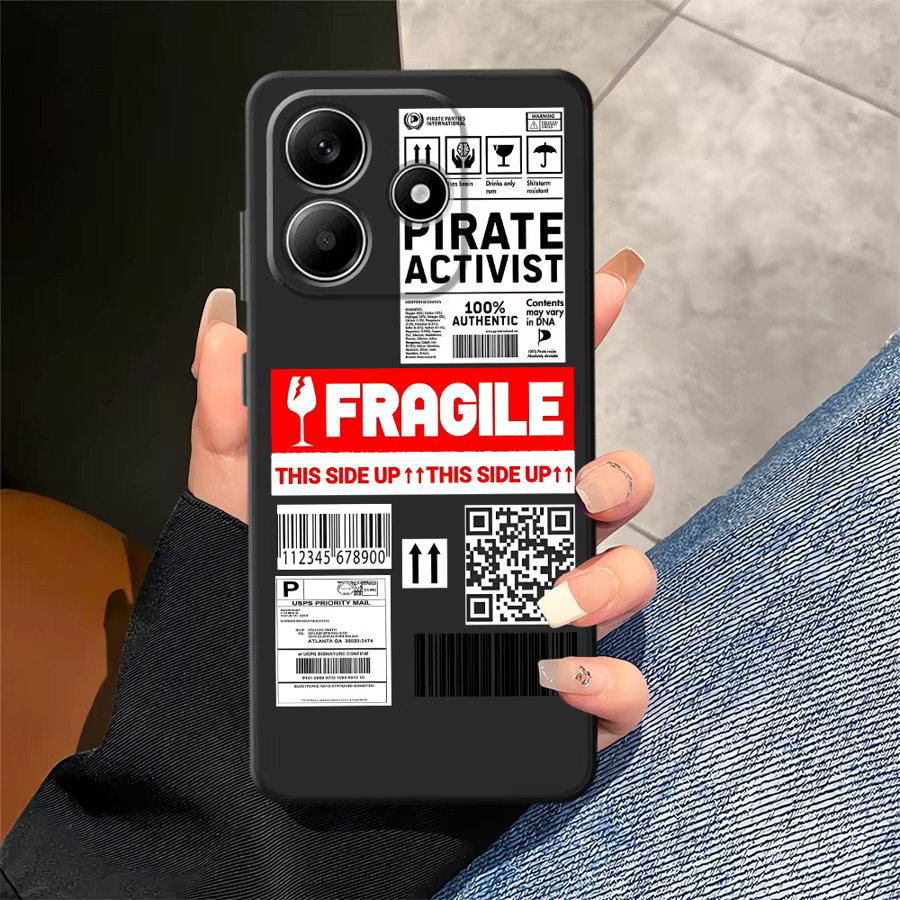 Schwarze minimalistische Handyhülle mit Logo für Xiaomi Redmi Note 9, 10, 11, 12 Pro, 7, 8, 13, 14 Plus, 9S, 12S, 10S, 11S aus weichem Material - Bild 4