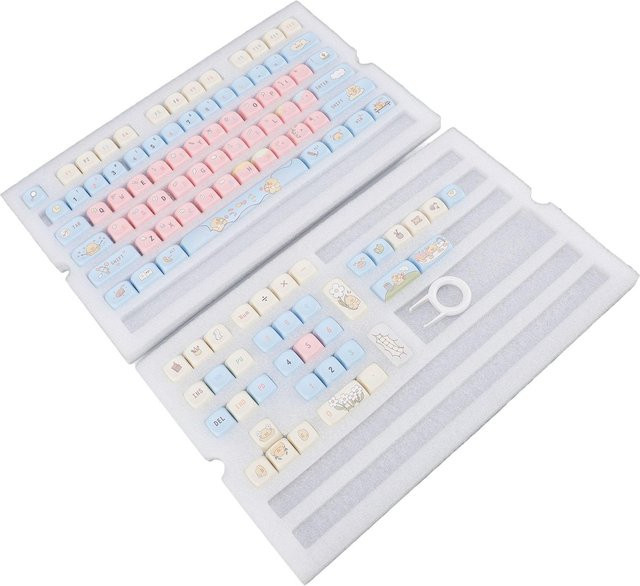 OutsideWorld PBT Tastenkappen-Set mit 112 Tasten in White und Multicolour, 5-seitig bedruckt durch Farbst sublimation für deine individuelle Tastatur - Bild 1