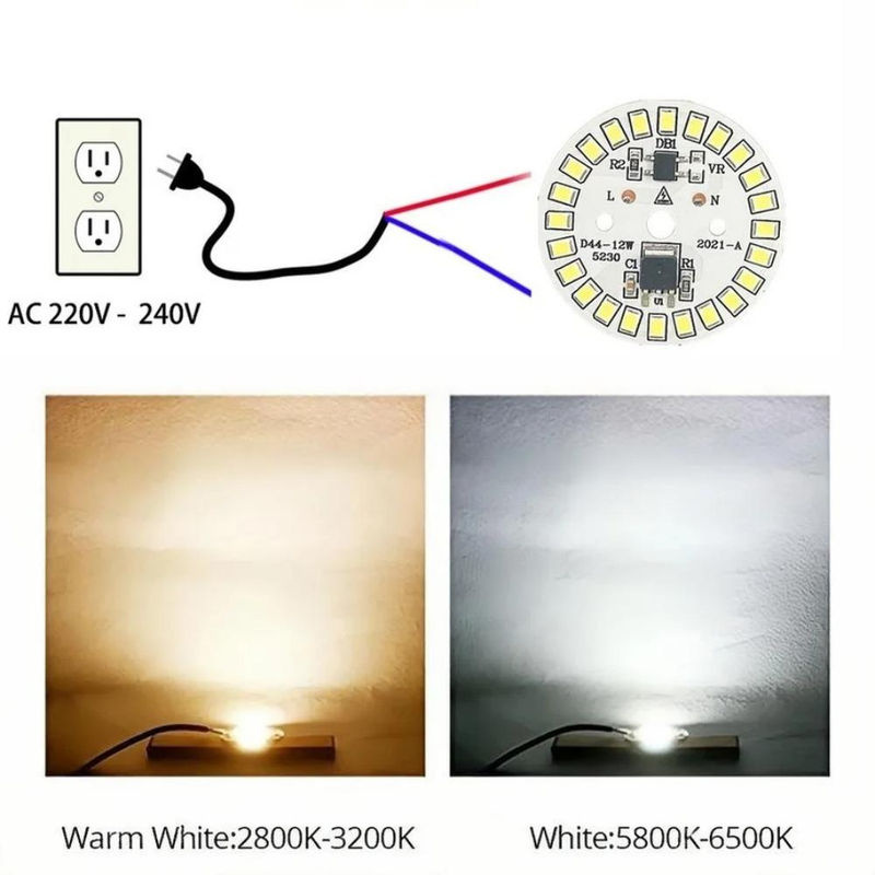 2 Stück SMD 2835 LED-Chips von GuangZhouZhenqin für Lampenbirnen und Scheinwerfer, runde Lichtperlen in Warmweiß, AC 220V - Bild 2