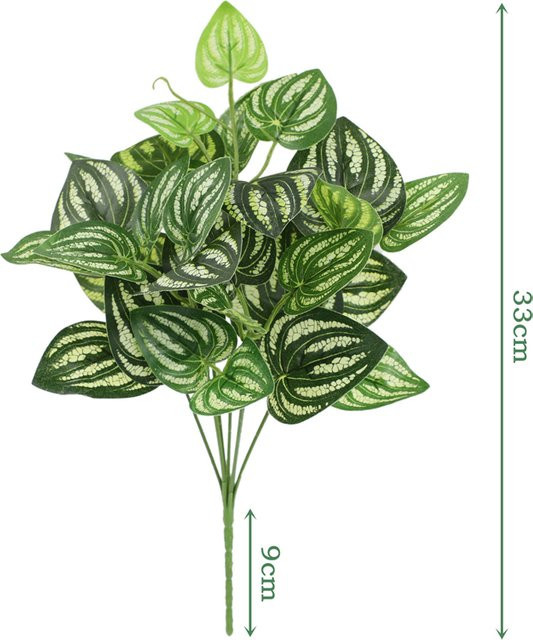 Künstliche Pflanzenwand in Grün aus Kunststoff mit floralem Design - Bild 1