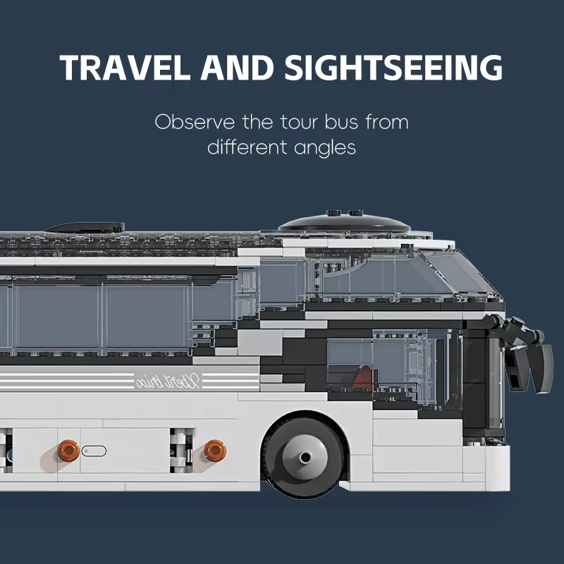 AMAZINGBLOKS Stadt-Touristenbus Doppeldecker-Touristenbus-Modell, Baukasten, 811 Teile, ab 14 Jahren - Bild 4