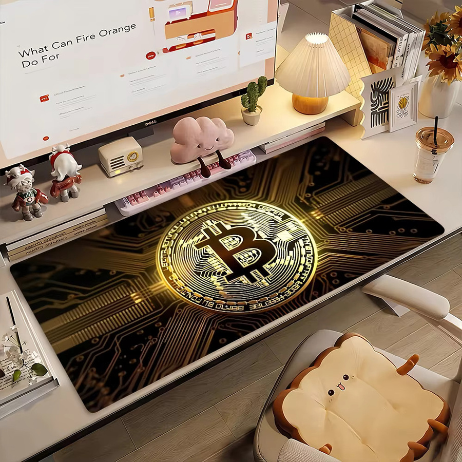 B-BitcoinS XXL Mauspad aus Gummi, rutschfeste Schreibtischunterlage für Gaming und Büro - Bild 2