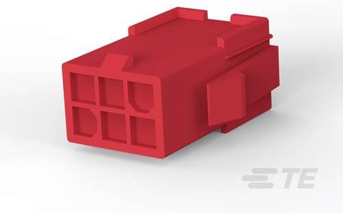 TE Connectivity Mini-Universal-MATE-N-LOK Leiterplattensteckverbinder, Polzahl 6, Rastermaß: 4,2 mm, Farbe: Rot, 1-172160-2 - Bild 1