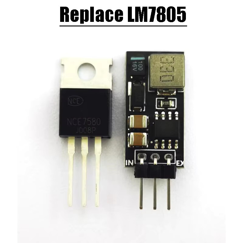DC-DC Abwärtswandler Spannungsregler 8V-100V zu 5V oder 3.3V 1A in Schwarz als Ersatz für LM7805 mit 3PIN TO-220 Gehäuse - Bild 2