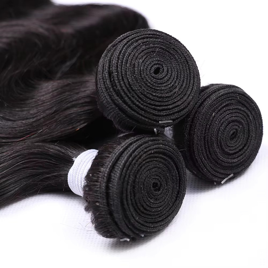 Ainmeys Body Wave Rohhaar-Bündel, Remy-Haar, Natur Schwarz, Damen - Bild 3