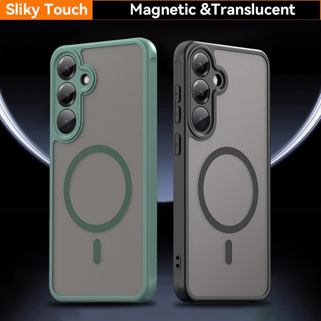 Magnetische Luxus-Rüstung stoßfeste Hülle für Samsung Galaxy S26 S26+ Ultra Edge S25 Plus S24 S24FE S24 Ultra mit MagSafe in Transparent und Pink - Bild 1