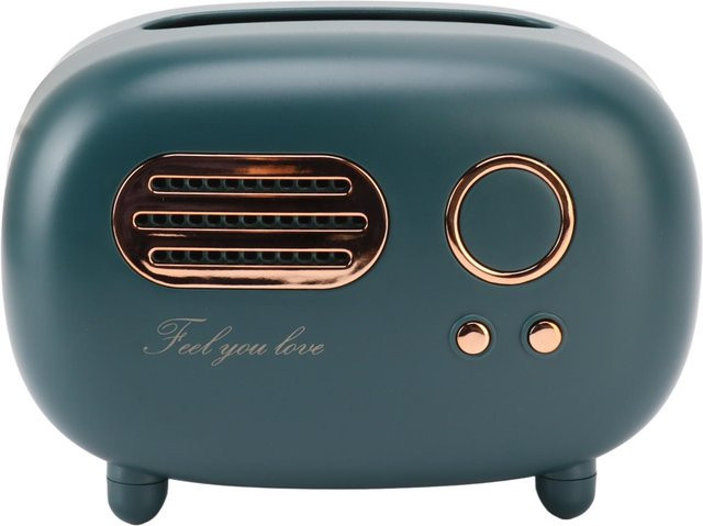 CosyHome Taschentuchbox im Retro-Radio-Stil als Mehrzweck-Taschentuchspender in Schwarz - Bild 1