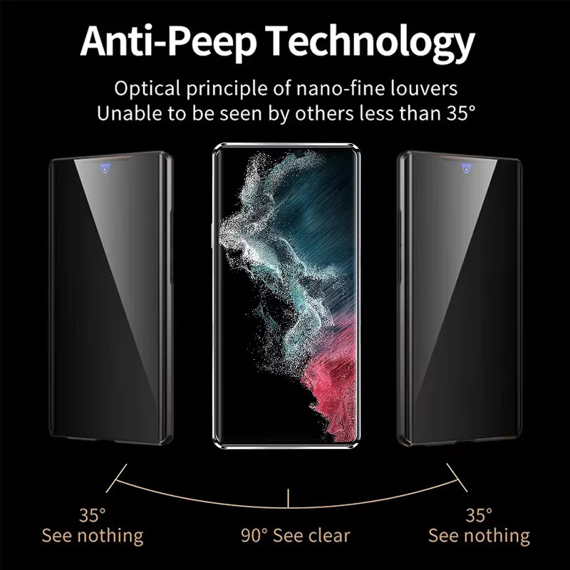 Magnetische Anti-Spionage Schutzhülle für Samsung Galaxy S26 S25 S24 S23 Ultra Note 20 S20 FE Note 10 Plus Note 9 mit doppelseitiger gehärteter Glasabdeckung in Schwarz und Transparent - Bild 2