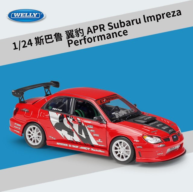 WELLY Subaru Impreza WRX STI, Modellauto, 1:24, Metall, Rot - Bild 1