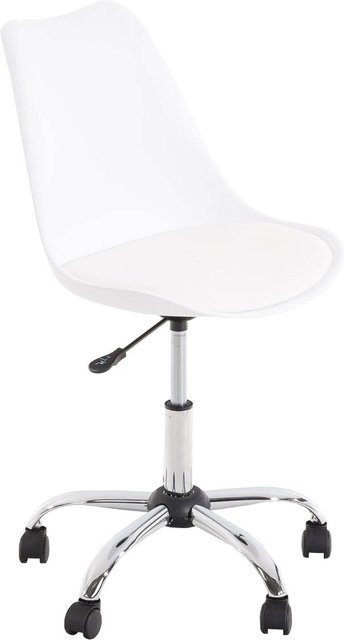 TPFLiving Bürostuhl Pegasus in Weiß aus Kunstleder mit Rollen und Schwenkfunktion für dein Home-Office - Bild 1