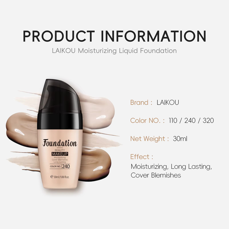 LAIKOU Foundation, Feuchtigkeitsspendend, Natürliches Finish, 30 ml - Bild 2