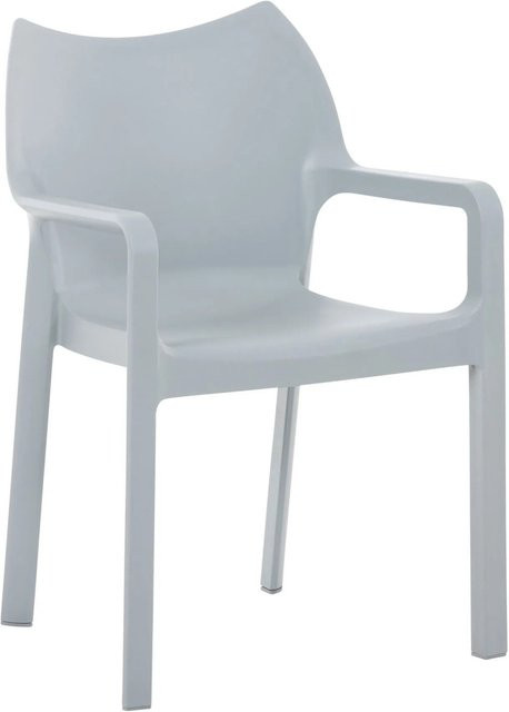 DELUKE Stuhl REWIU Esszimmerstuhl aus Kunststoff in Hellgrau, H x B x T: 84 x 57 x 53 cm - Bild 1