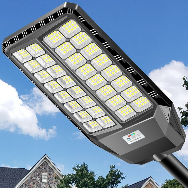Adewalk Solar-Flutlicht mit Bewegungssensor, IP67 wasserdichte Außenleuchte für den Garten in Schwarz - Bild 1
