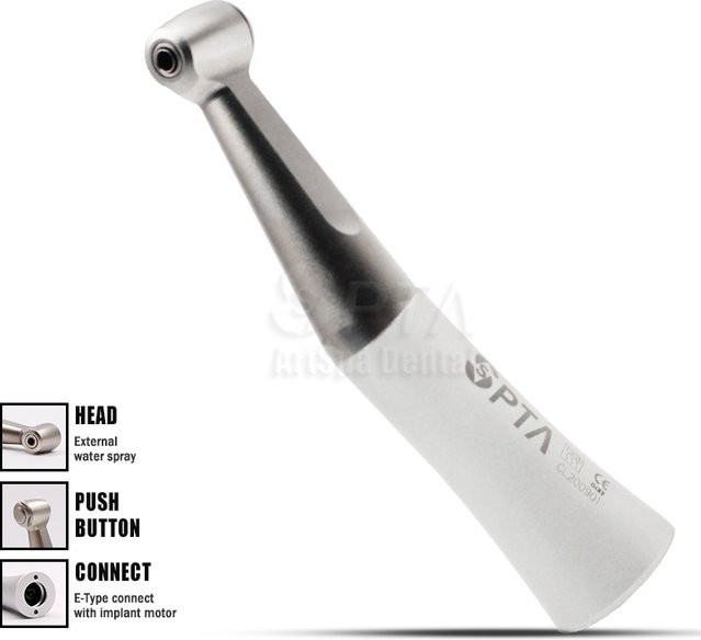 SPTADENT Dental FX Typ 1:1 Winkelstück in Silber mit externem Druckknopf und langsamer Geschwindigkeit - Bild 1