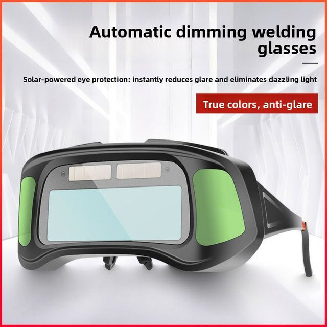 WIG Pro Auto-Darking-Schweißbrille in Schwarz mit vollem Augenschutz und blendfreier Anti-Bogen-Anti-Blitz-Funktion - Bild 1