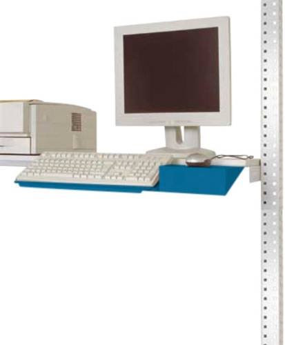 Manuflex ZB3550.5007 Tastaturträger für PACKPOOL mit Mausfläche in Brillantblau RAL 5007 aus Stahl - Bild 1