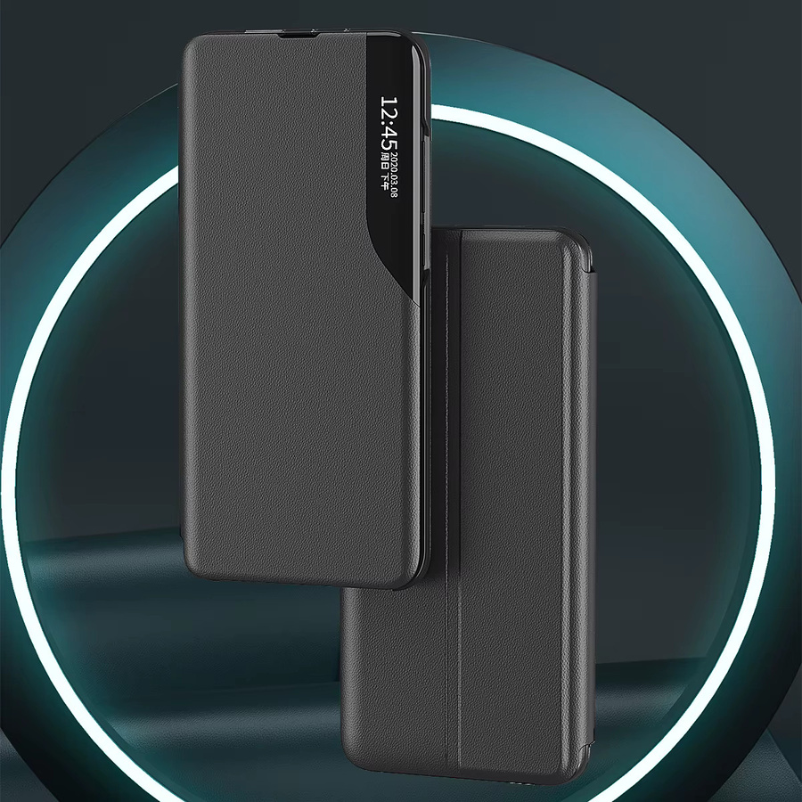 Smart View Window Leder Flip-Handyhülle mit Ständer für Samsung Galaxy A57 A56 A55 A37 A36 A35 A26 A17 A16 A15 A07 A06 in Schwarz - Bild 1